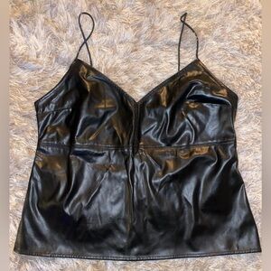 Womens faux leather tank top
